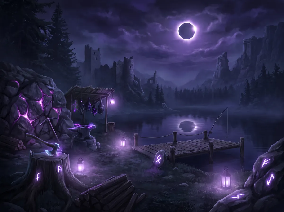 A lakeside skilling camp